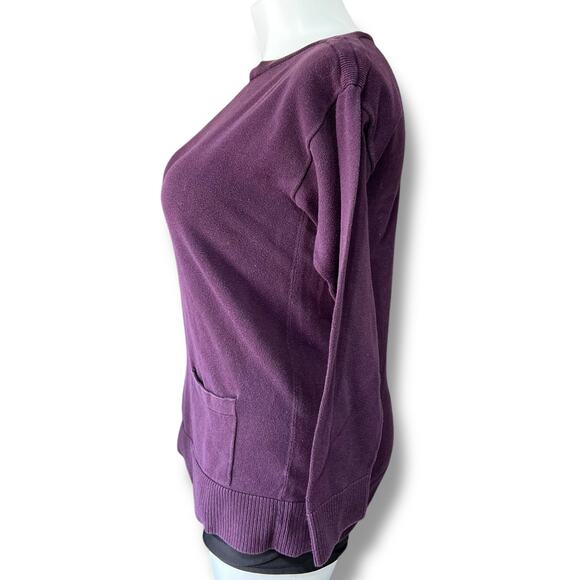 Jeanne Pierre Womens Tunic Sweater Pullover Long Sleeve Boat Neck Purple Large - Picture 4 of 8